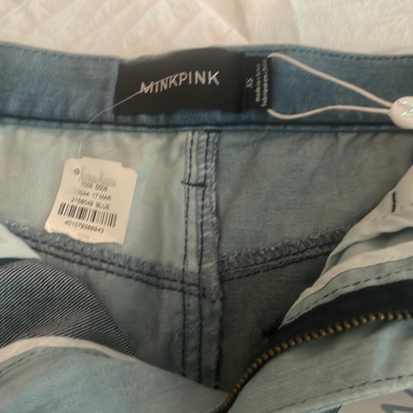 MINKPINK PATCHWORK DENIM JEAN SKIRT. XS. NWT - Picture 4 of 6